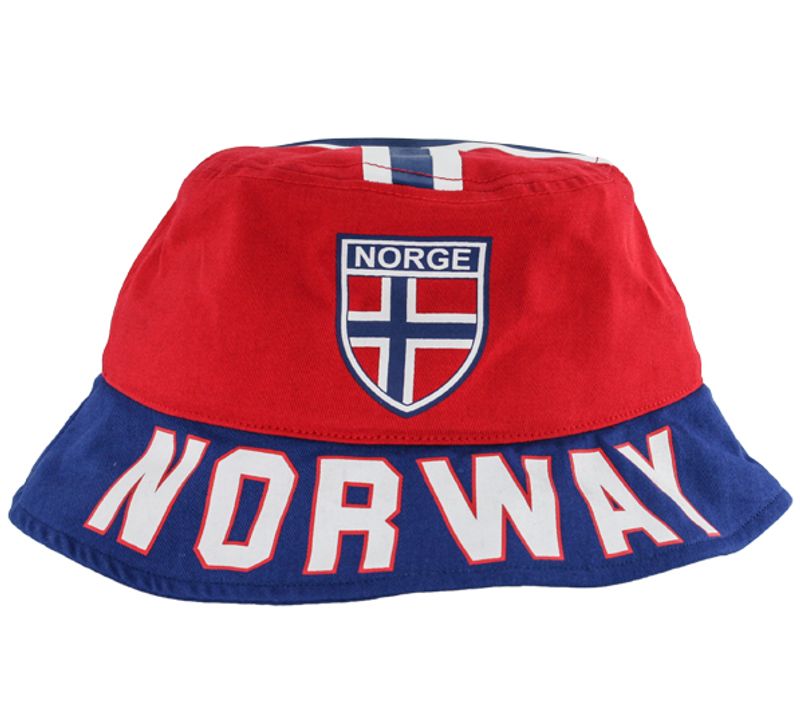 Bucket hat Norway red/blue
