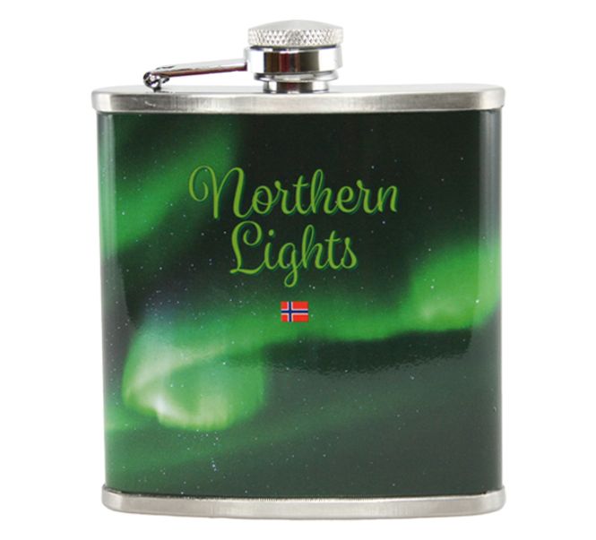 Main Image Northern lights hip flask