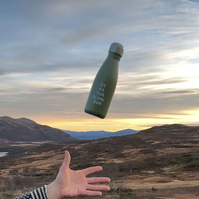 Main Image Vacuum flask, green, small, Ut på Tur Aldri Sur