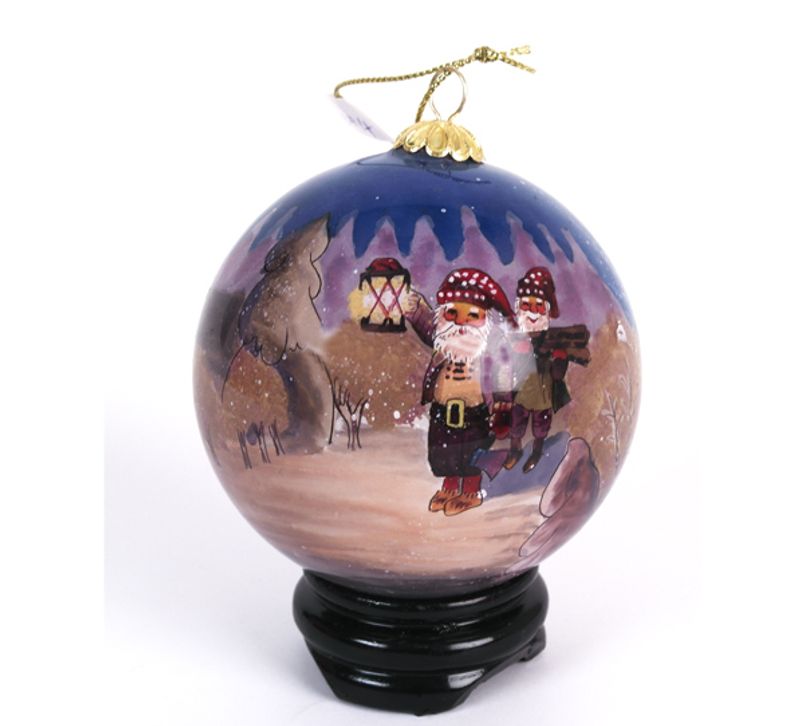 Glass bauble, Santa with lantern