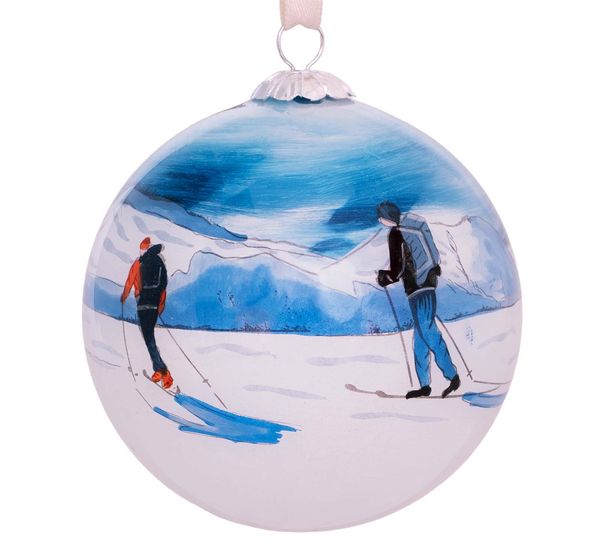 Main Image Hand painted glass bauble, Upwards, the Mountain ...
