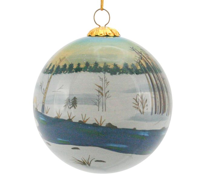 Main Image Glass bauble, Santas on bridge