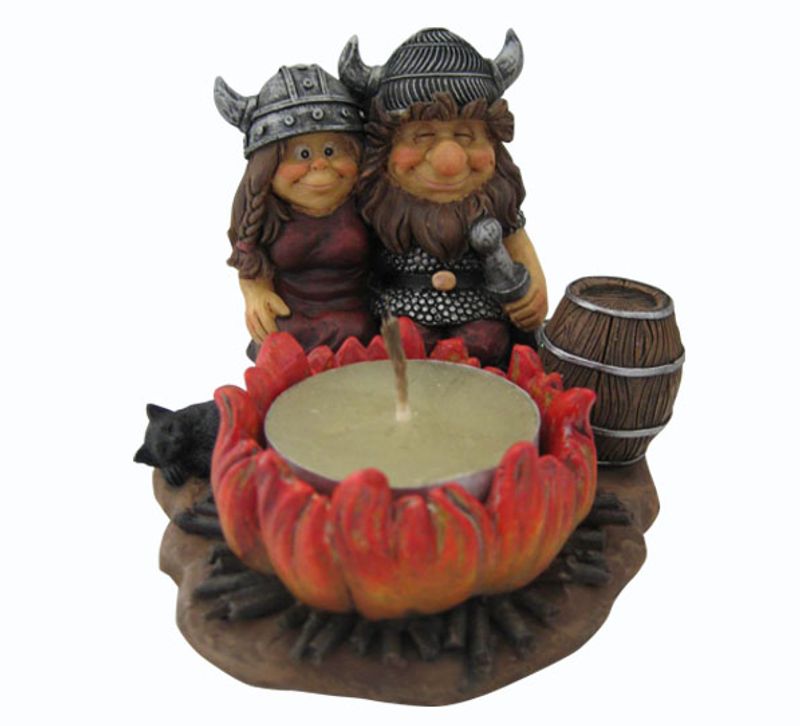 Viking couple, candle holder