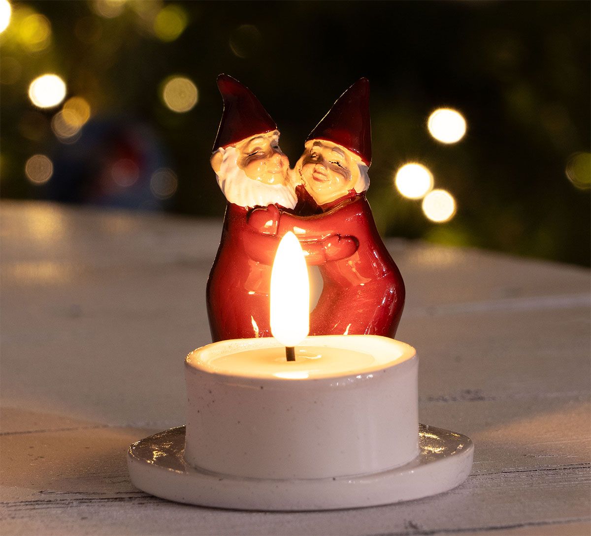 Santa couple with a tealight, Harvesttime