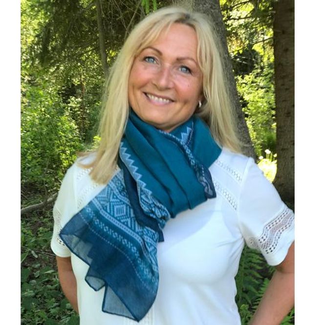 Main Image Scarf, MARIUS® pattern, petrol/blue/white