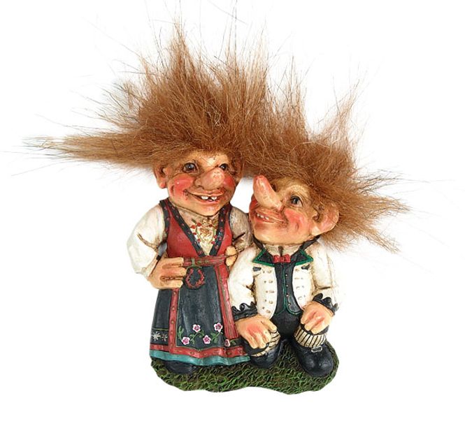 Main Image Magent, troll couple wearing bunad from Telemark