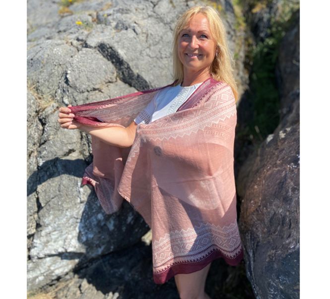Main Image Wool scarf, MARIUS® pattern, light ...