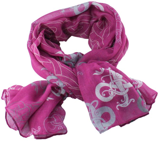Main Image Scarf vikingdragon ornaments deep pink/white/grey