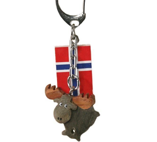 Main Image Keychain gray mini moose of wood
