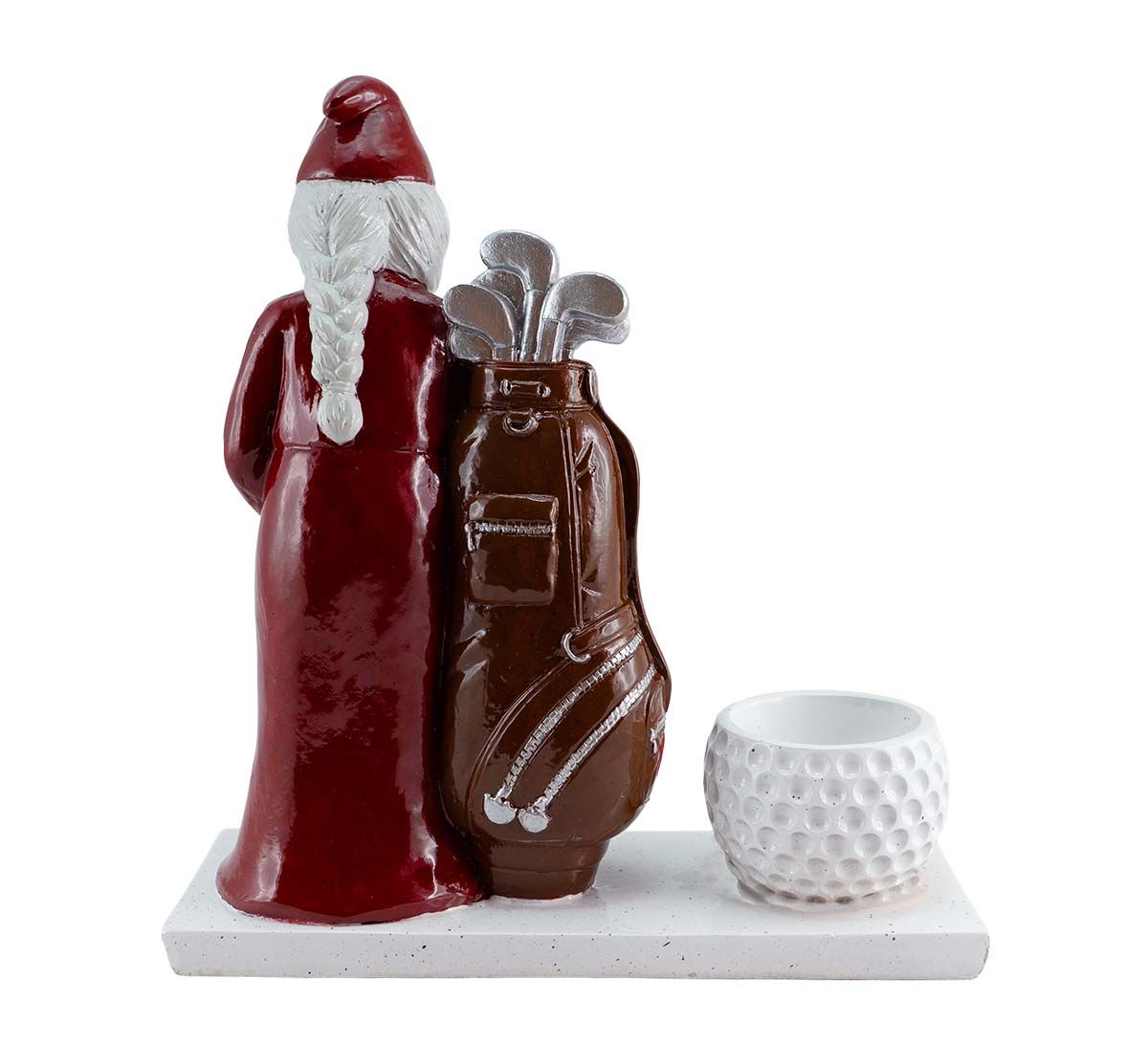 Golfer, santa's wife with a tealight, Harvesttime