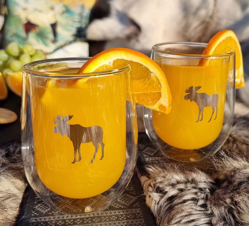 Silver Moose double wall glass