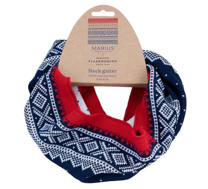 Main Image Neck gaiter, MARIUS® pattern, blue, merino wool