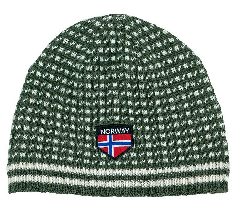 Knitted hat Islender, green/white