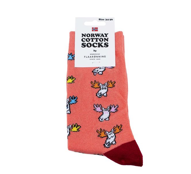 Main Image Socks, Funny Moose, pink