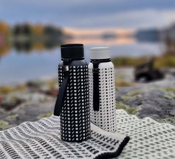 Main Image Vacuum flask, Islender pattern, black/white