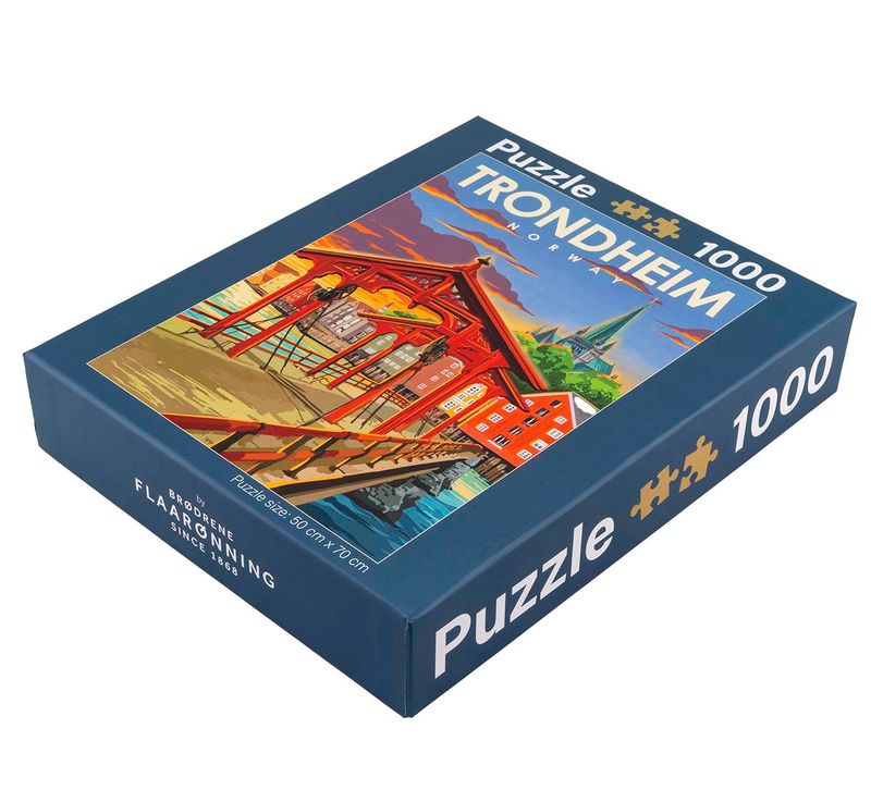 Puzzle, Trondheim, retro, 1000 pieces