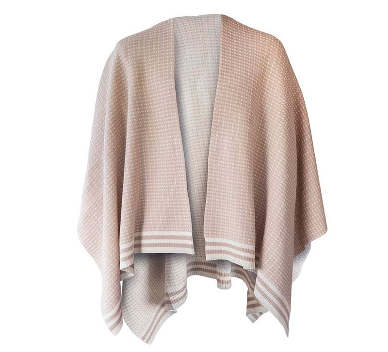 Poncho, Islender, sand/white