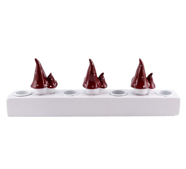 Main Image Advent candle holder, red/white santas, ...