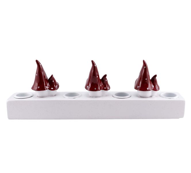 Main Image Advent candle holder, red/white santas, ...