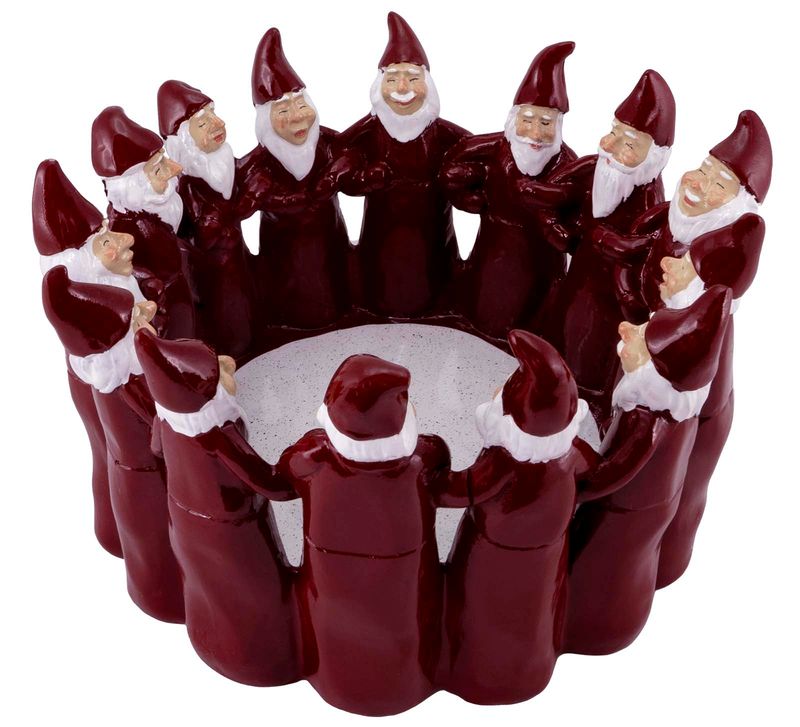 Santas in a circle, red, 22 cm, Harvesttime