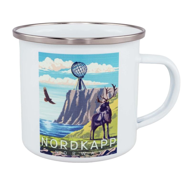 Enamel mug, Nordkapp, retro