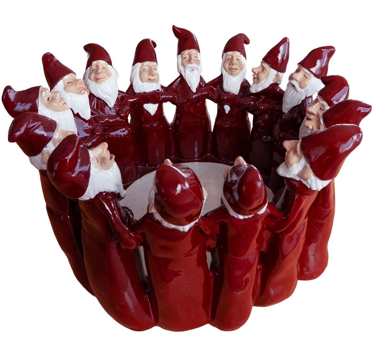 Santas in a circle, red, 32 cm, Harvesttime