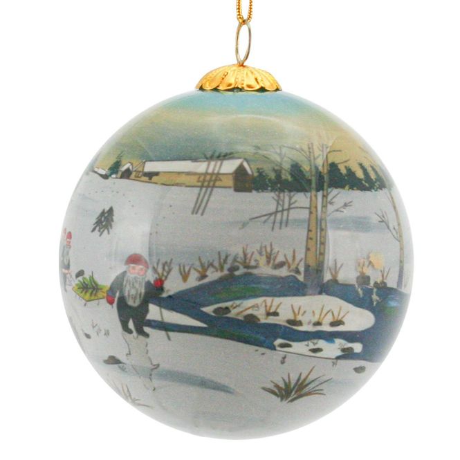Main Image Glass bauble, Santas on bridge