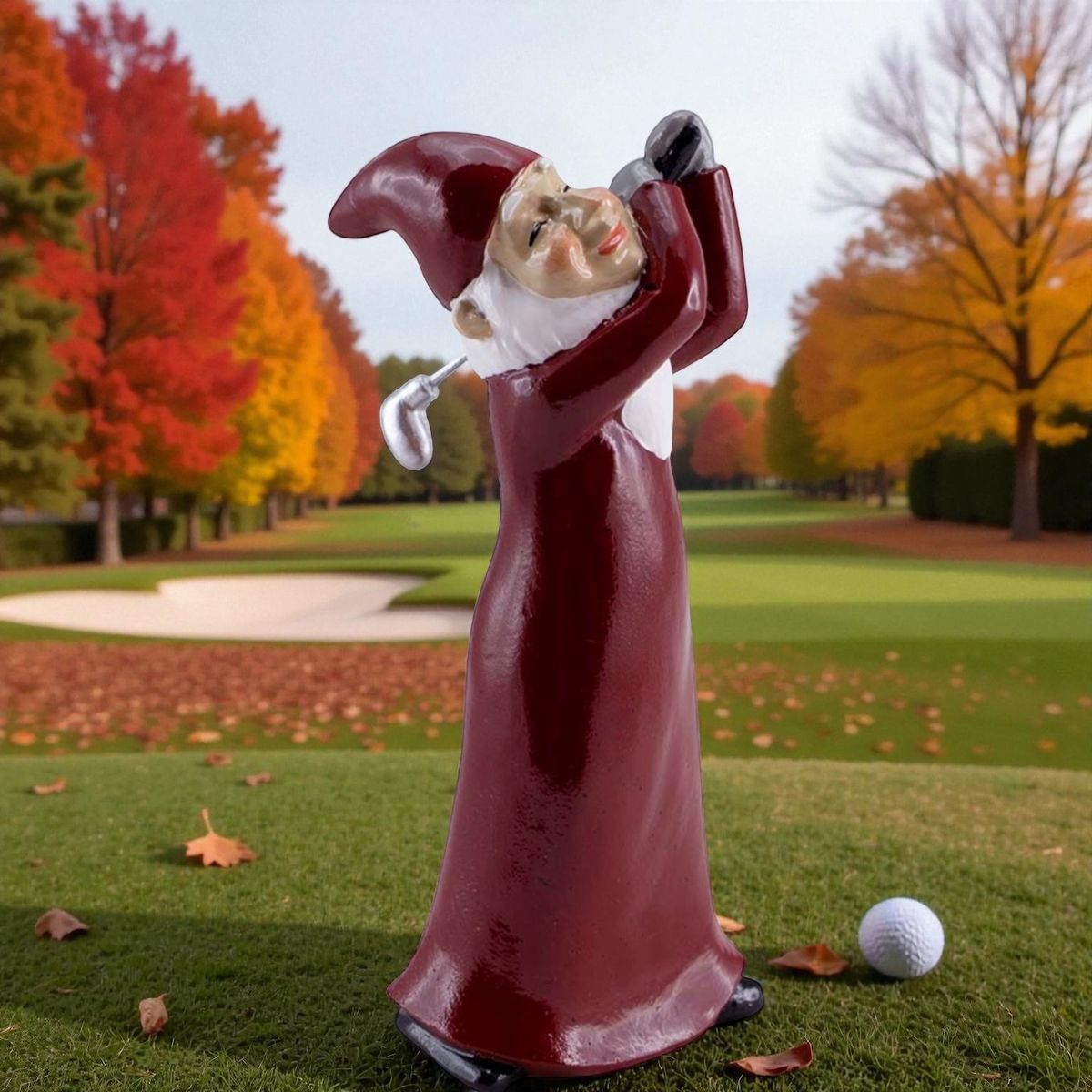 Golfer, santa swinging, Harvesttime