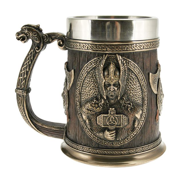 Main Image Viking mug with vikings and axes