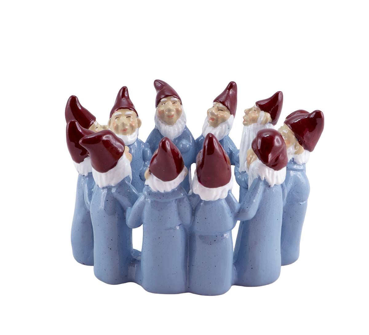 Santas in a circle, light blue, 12 cm, Harvesttime