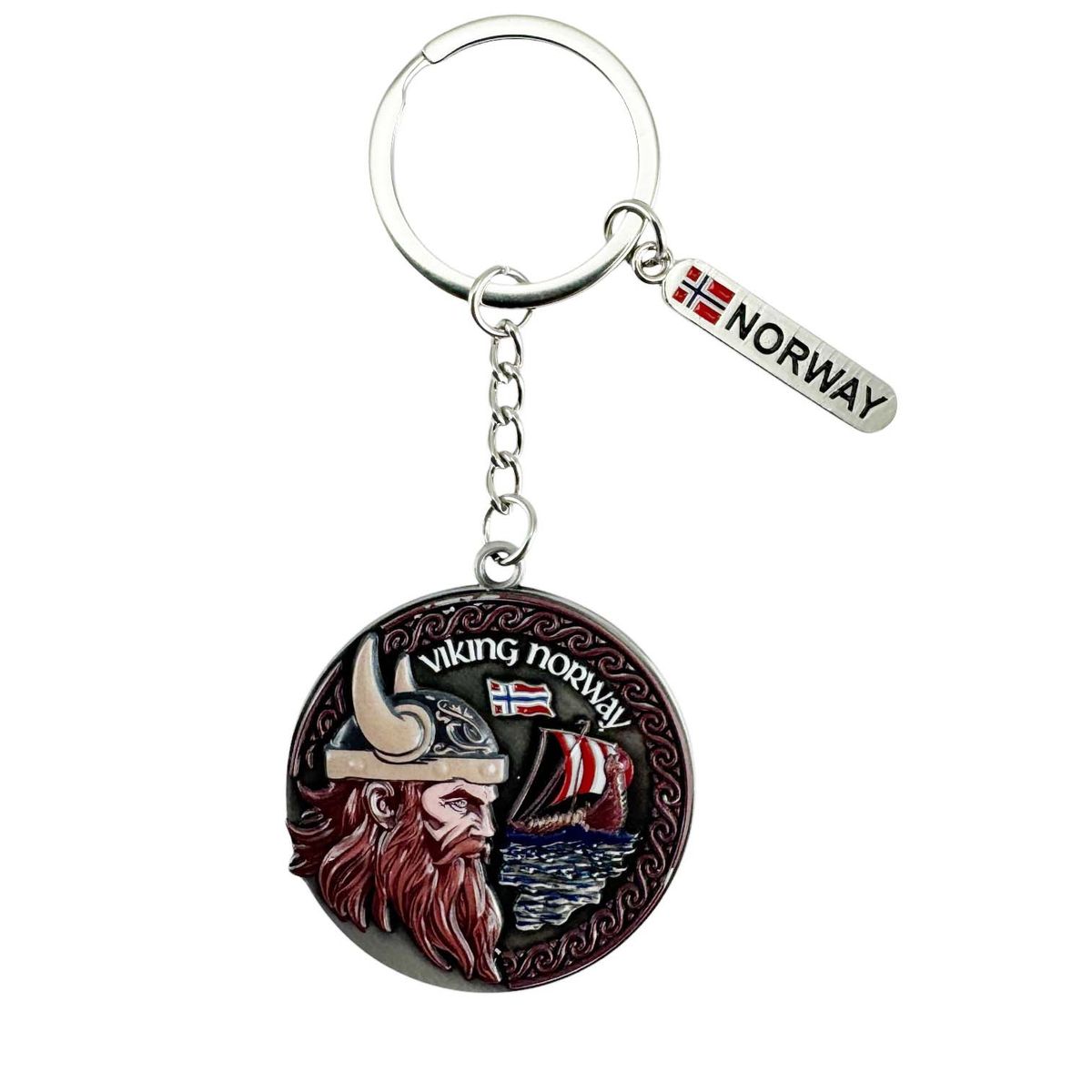Keychain with Viking and Viking ship