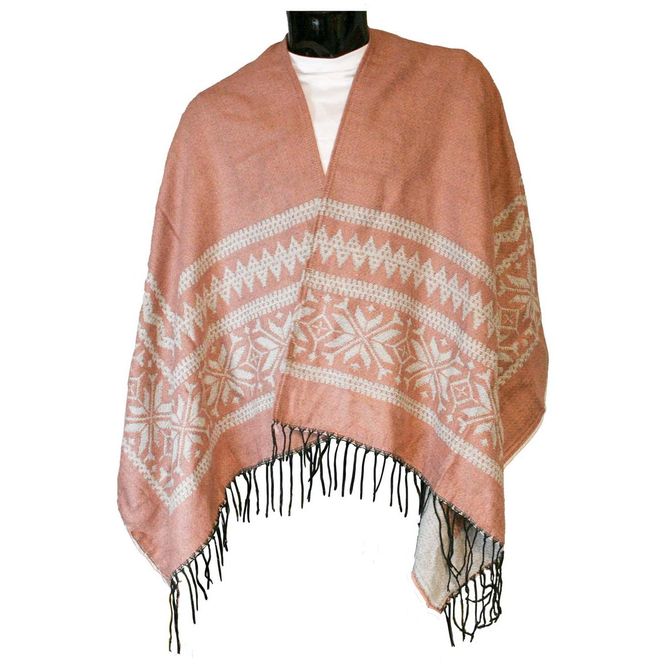 Main Image Poncho, Star pattern, pink