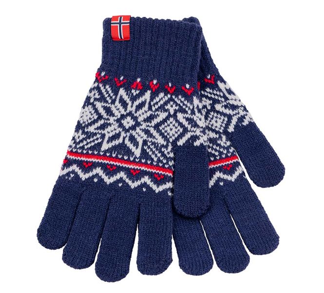 Main Image Knitted gloves star pattern blue/white/red