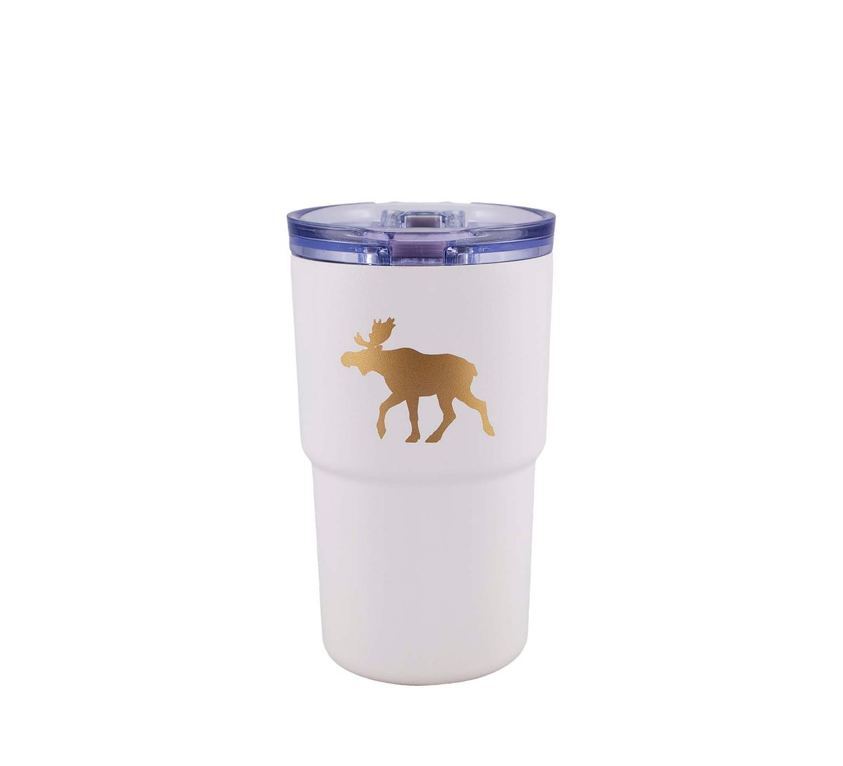 Thermo mug with moose, white, 450 ml